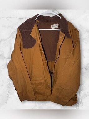 Vintage Blue Bill RedHead Hunting Field Jacket Brown Canvas Corduroy Collar